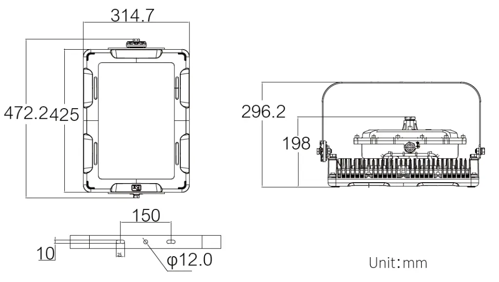 Proyector Antiexplosivo OHBF8260 -- 150-280W DIMENSIONES.webp
