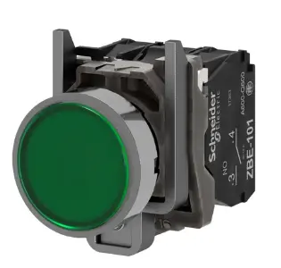 [200000088] Pulsador Iluminado con botón empotrado Verde 230/240V ac