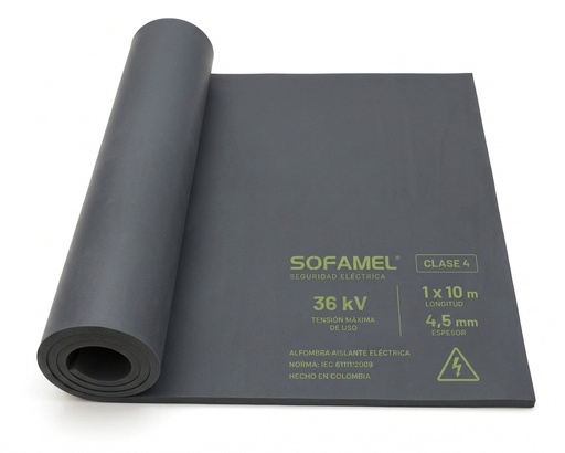 [251000008] Alfombra Clase 4 36kV 1x10m Espesor 4,5mm SOFAMEL